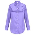 thumbnail image 3 of Women's Silk Button Up Long Sleeve Formal Shirt, Polyester Material, Tailored Fit for Professional Occasions, 3 of 3