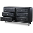 thumbnail image 4 of Baxton Studio Luminescence Commode Double 6 Tiroirs en Similicuir, 4 of 5