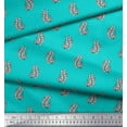 thumbnail image 2 of Soimoi Polyester Crepe Fabric Paisley Block Printed Fabric 1 Yard 52 Inch Wide, 2 of 3