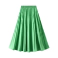 thumbnail image 1 of Gibobby faldas para niña Falda plisada para mujer Primavera y verano Cintura elástica Falda larga delgada Línea A(Verde， Talla única), 1 of 5