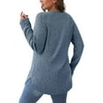 thumbnail image 6 of Long Sleeve Shirts for Women Tunic Tops for Women Loose Fit Dressy Crew Neck Pullover Basic Sweaters for Women Blue XXL, 6 of 7