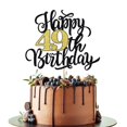 thumbnail image 1 of Decoración para tartas Leetaivie Happy 49th Birthday con purpurina negra y dorada, 1 of 6