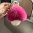 thumbnail image 3 of Plush Mushroom Key Holder Colorful Plush Mushroom Keychain Fuzzy Faux Rabbit Fur Car Key Ring Holder Backpack Decoration Cute Diy Pendant for Birthday, 3 of 8