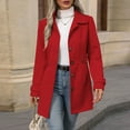 thumbnail image 6 of Women's Solid Color Casual Long Sleeve Single Button Blazer, Business Casual Outfits for Work and Fall Season Professional Wear,Red,L, 6 of 6
