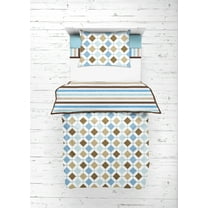 Bacati - Mod Diamonds Aqua/Chocolate 4-Piece Toddler Bedding set 100% Cotton percale