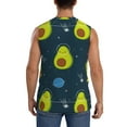 thumbnail image 4 of Goofa Avocado in Space Printed Men's Sleeveless T-Shirt - Athletic Gym Workout Tank Top for Men - Moisture-Wicking, UPF 30+ Quick-Dry Muscle Tee-Small, 4 of 8