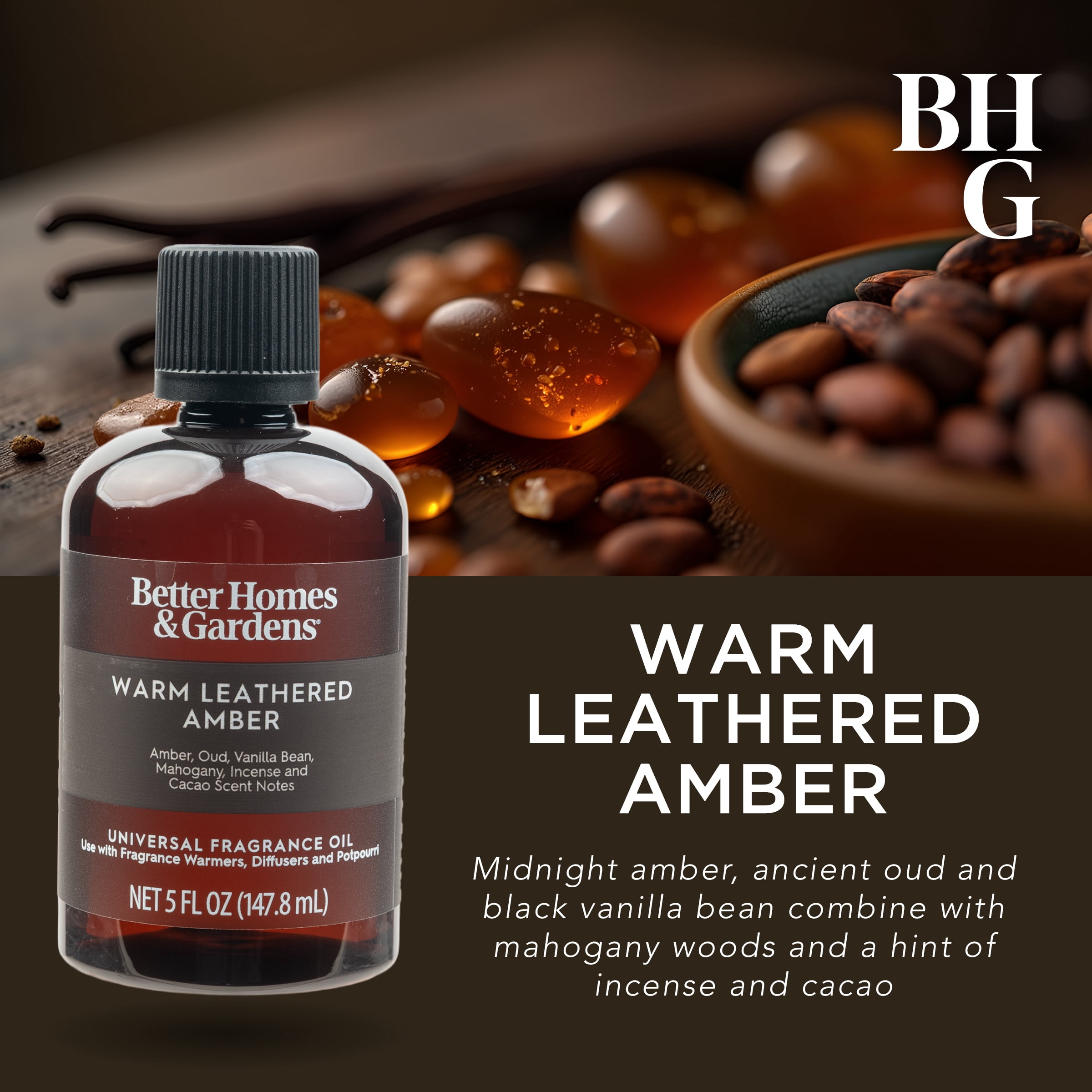 Better Homes & Gardens Universal Fragrance Oil, Warm Leathered Amber 5 fl oz