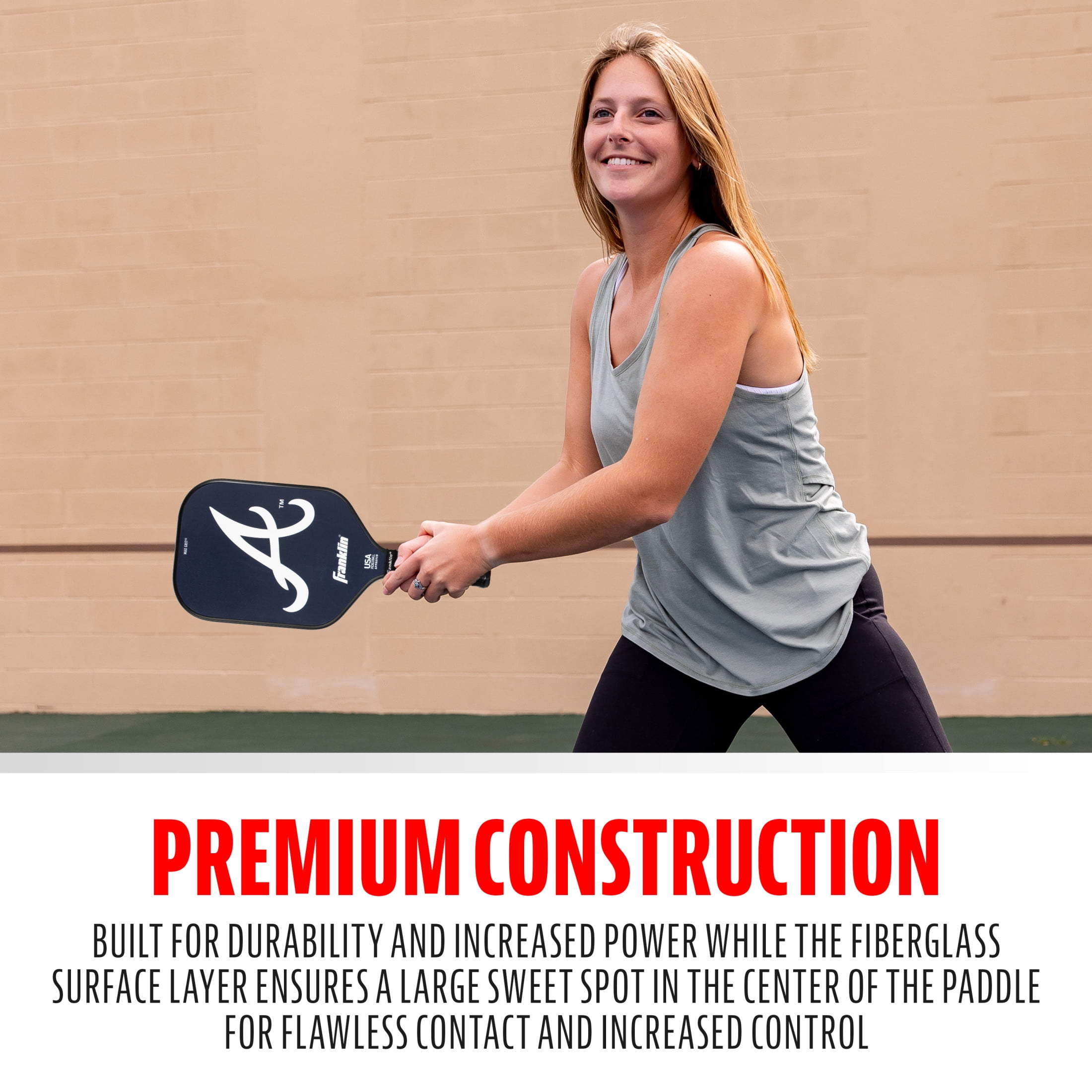 Franklin Sports MLB Atlanta Braves Pickleball Paddle - Official MLB Team Pickleball Paddles - USAP (USAPA) Approved Premium Quality Pickleball Paddles - Authentic Team Logos + Colors