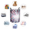 thumbnail image 4 of Fuzoiu Blue Swirl Fireworks Print Circular Hamper,Laundry Basket with Handle,Collapsible Laundry,Dirty Clothes Storage Basket,for Bedroom Bathroom Dorm Living Room-Medium, 4 of 6