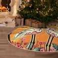 thumbnail image 6 of Kdxio Halloween Flamingos Print Christmas Tree Skirt Christmas Xmas Tree Skirts Mat for New Year Holiday Christmas Party Decorations-48", 6 of 7