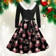 thumbnail image 2 of UngA Christmas Dresses for Women 1950s Retro Vintage Plaid Party Swing Dresses Elegant Knee Length Women Cocktail Dresses,Size XXL, 2 of 3