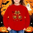 thumbnail image 2 of Taqqpue Boys Girls Sweatshirt Halloween Pumpkin Ghost Print Long Sleeve Fleece Oversize Pullover Sweatshirt Fall Winter Keep Warm Hoodies Tops for Kids Size 1-13, 2 of 6