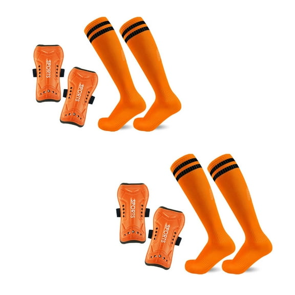 AUQ 2Pcs Soccer Socks,Stylish Appearance Youth Soccer Socks,Lightweight and Breathable Material Secure Strap System Football Socks,Orange