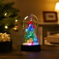 thumbnail image 2 of YingYouFu Lighted Christmas Cloche Decor, Battery Operated Mini Scene Ornament, Tabletop Tree Dome Decoration for Party Home Gift Present Display, 2 of 7