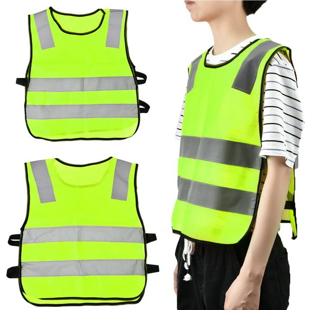 Chaleco de Seguridad Para Niños, Chaleco Reflectante de SEGURIDAD TEJIDO DE PUNTO DE ALTA VISIBILIDAD PARA Niños Chaleco Reflectante de SEGURIDAD PARA CICLISMO NOCTURNO, Correr, Correr, Correr,