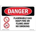 thumbnail image 1 of OSHA Danger Sign - Flammable Gas Keep Fire Or Flame Away | Decal | Protect Your Business, Construction Site, Shop Area, 1 of 5