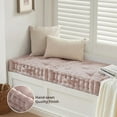 thumbnail image 4 of Regency Heights Large Tufted Floor Pillow for Seating, Square Meditation Cushion with Handle, Chenille Sitting Pillows Floor Cushion for Yoga Living Room Balcony Office Outdoor, 24" x 24" Blush, 4 of 9