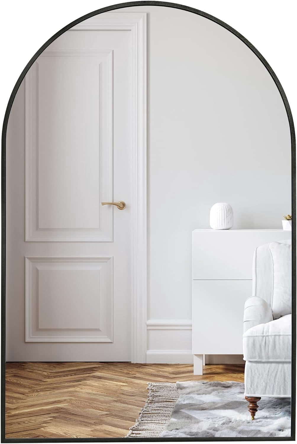 Americanflat Framed Arched Mirror 20x30" - Black Wall Mirror for Bathroom, Entryway Hall, Living Room, Bedroom - Curved Arch Mirror