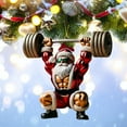 thumbnail image 3 of YOHAVEN Christmas Tree Ornaments Santa Claus Fitness Muscle Resin Ornament Hanging Xmas Decorations Holiday Party Decor for Tree Fireplace Mantle Shelf, 3 of 6