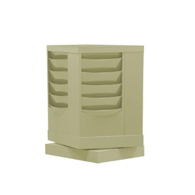 Durham 409-75 Steel 20 Contour Pocket Rotary Literature Rack, Tan