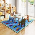 thumbnail image 5 of Janvonne Construction Vehicle Kids Area Rug - Truck & Car Print Carpet, Non-Slip Washable Play Mat for Nursery Playroom Bedroom,4'x5', 5 of 9