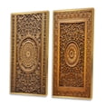thumbnail image 3 of Designart "Weathered Old Carved Wooden Door XI" Farm Door Floral Framed Wall Art Set Of 2 - Brown Farm Gallery Wall Frame Set For Home Decor, 3 of 7