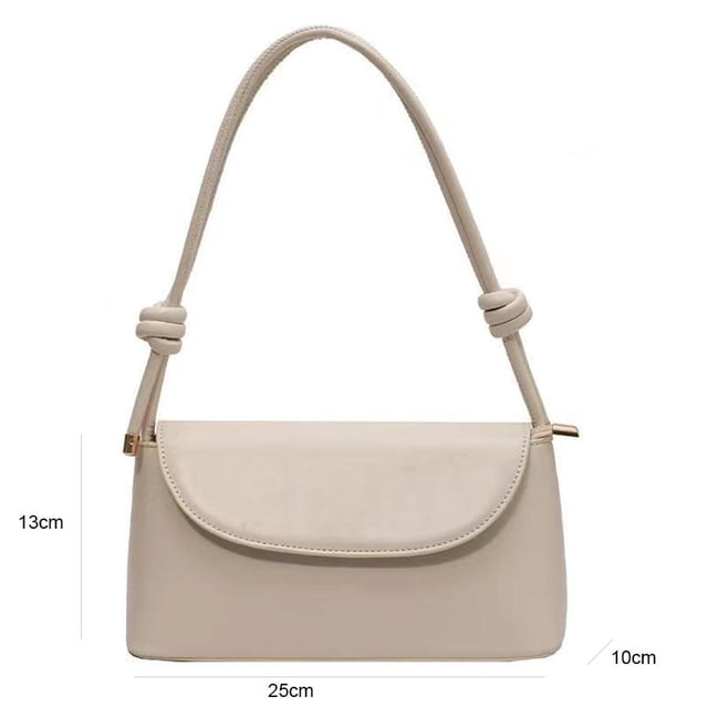 Lady Fashion Simple French One-shoulder Crossbody Solid Color Fashion Underarm Pu Leather Small Square Bag