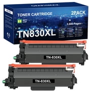 TN830XL Toner Cartridge Compatible for Brother TN830XL TN830 TN 830XL HL-L2460DW HL-L2405W DCP-L2640DW MFC-L2820DW HL-L2400D L2405W L2480DW MFC-L2820DWXL Printer High Yield Black 2-Pack
