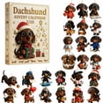 thumbnail image 2 of 2026 Christmas Advent Calendar,24-Day Christmas Countdown Calendar with 24 Pcs Dachshund Style Acrylic Pendant,Daily Surprise Holiday Ornament, 2 of 5