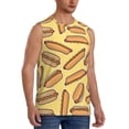 thumbnail image 2 of Bixox Men's Hot Dogs Printed Shirt Sleeveless Fitness Tank Top-Small, 2 of 7