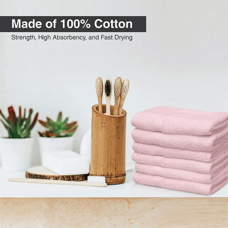 Pacific Linens 16x27-Inch Hand Towels 24 Bulk Pack White, Super Absorbant  100% Cotton, Gym-Spa-Beauty Salon Towels, Bathroom, Kitchen 