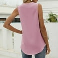 thumbnail image 4 of UYISJ Women's Summer Tank Tops V Neck Sleeveless Tunic Tops Casual Office Work Shirts Blouse Pink XL, 4 of 4