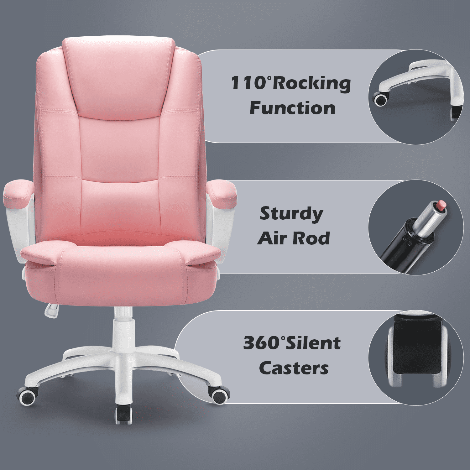 PUKAMI Office Desk Chair,Big And Tall Managerial Executive Chair,High Back Computer Chair