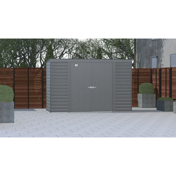 Arrow Select Steel Storage Shed, 10x4, Charcoal