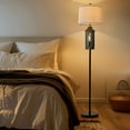 thumbnail image 6 of Oneach 63" Farmhouse Floor Lamp with 2 Light Sources ,3 Way Dimmable Black Metal Tall Standing Lamp for Bedroom, Living Room, Home, 6 of 10