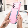 thumbnail image 5 of SaniMore for Samsung Galaxy A33 5G (6.4" 2021) Case, [Sliding Camera Window] Wireless Charging Shockproof Drop Resistant Hybird PC TPU Anti-slip Heavy Duty Protective Shell, Pink+Green, 5 of 7