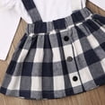 thumbnail image 5 of Toddler Kid Girls Christmas Clothing Set Lace Ruffles Tops+Plaid Skirts Red Dress Xmas Kid Costumes, 5 of 7