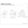 thumbnail image 3 of Kingston Brass KS3038EX Elinvar 3-Way Diverter Valve with Trim Kit, Brushed Nickel, 3 of 3