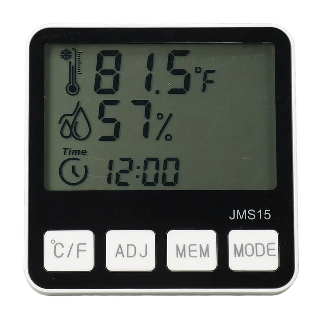 Ouitble Termómetro Higrómetro Interior, Pantalla LCD, Medidor De Humedad Y Temperatura Inteligente Digital, Monitor con Función De Despertador