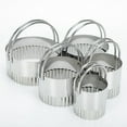 thumbnail image 4 of Biscuit Cutter Set (5 Pieces/Set), Stainless Steel Round Biscuit Cutters with Handle, Wave Cookies Cutter with Fluted Edge, Professional Baking Dough Tools, Silver, 4 of 9