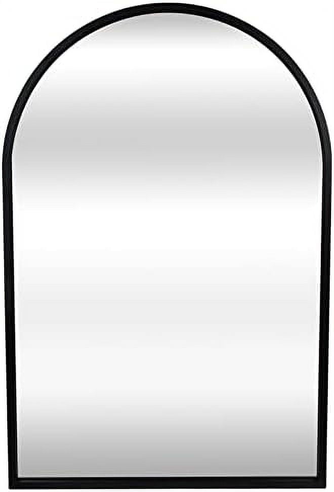 bzfwm Arched Mirror 20 x 30 inch Wall Mount Black Metal Frame Arch