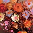 thumbnail image 6 of HAOXIT Dandelion Tablecloth, Floral Patterned Illustration with Wavy Pedicles and Big Dots in Autumn Colors, Round Table Cover for Dining Room Kitchen Decor, 6 of 8