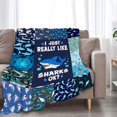 thumbnail image 2 of Shark Blanket Blue Sharks Throw Blanket Cartoon Ocean Animal Print Stuff Plush Blanket Fleece Fuzzy Gifts for Girls Boys Super Soft Warm Cozy Flannel for Couch Bed Sofa for KidsTeens Adults 50"x40", 2 of 6