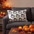 thumbnail image 2 of SLYNSHome Fall Throw Pillow Cover Black Pumpkin Outline Print Linen Textured Decorative Lumbar Cushion Case For Sofa Couch Porch Halloween Thanksgiving Home Decor, 2 of 6