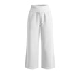 thumbnail image 4 of cocolona Womens Solid Color Casual Capri Pants Elastic Waist Straight Wide Leg Lounge Cropped Trousers with Pockets, 4 of 5