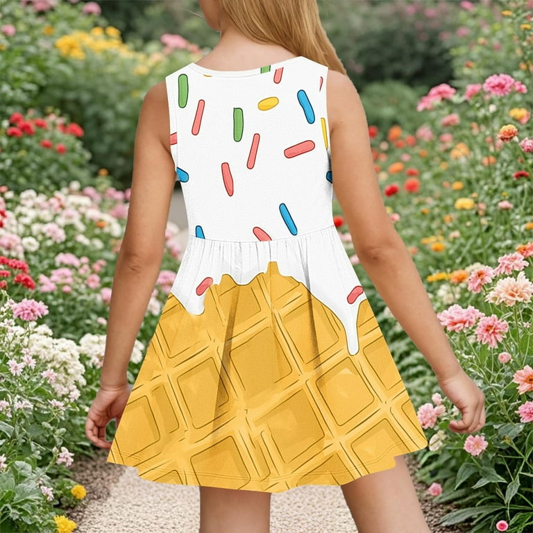 ATOGUTA Dresses for Girls Summer Kids Skater Twirl A Line Cami Dress for  School Casual Holiday Party Size 3T-14, White - Walmart.com