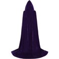 thumbnail image 4 of Aricy Capa larga de terciopelo con capucha unisex con capucha Disfraces de Halloween Navidad Cosplay 43-71 pulgadas, 4 of 4