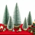 thumbnail image 2 of Shoreew Mini Christmas Trees Snow Frost Flocked Bottle Brush Tree with Wooden Base Small Artificial Xmas Tree for Winter Holiday Tabletop Decor, 2 of 6
