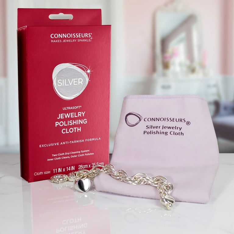 Connoisseurs Silver Jewelry Polishing Cloth Cleans and Polishes