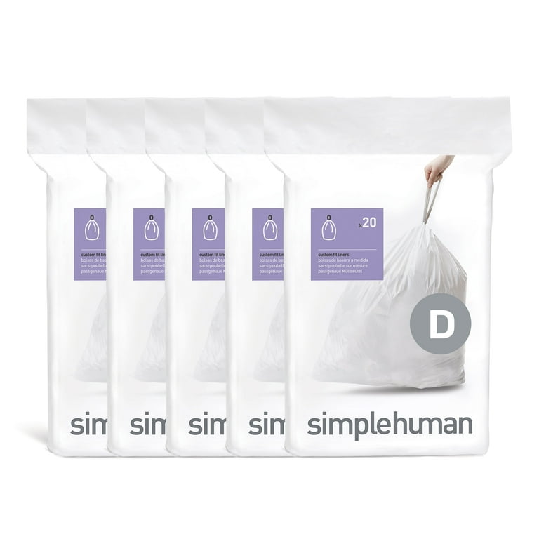 Simplehuman Code D Custom Fit Drawstring Trash Bags, 100 Count photo 1